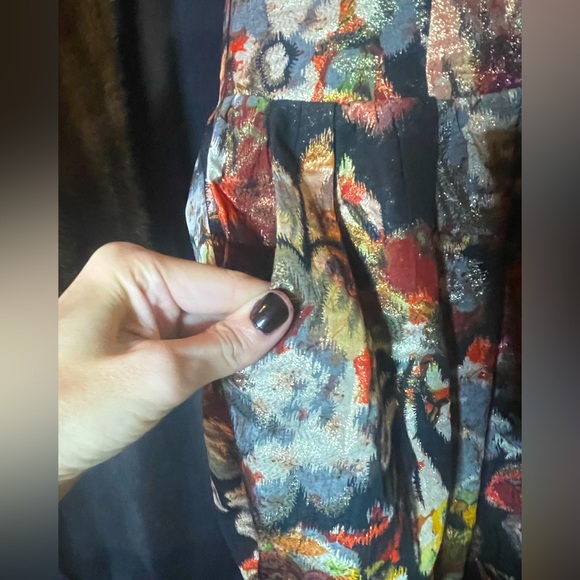 ๐ค Leifsdottir ๐ค Anthropologie Metallic Brocade Sleeveless Adeleta Dress XS 2 - Picture 5 of 13